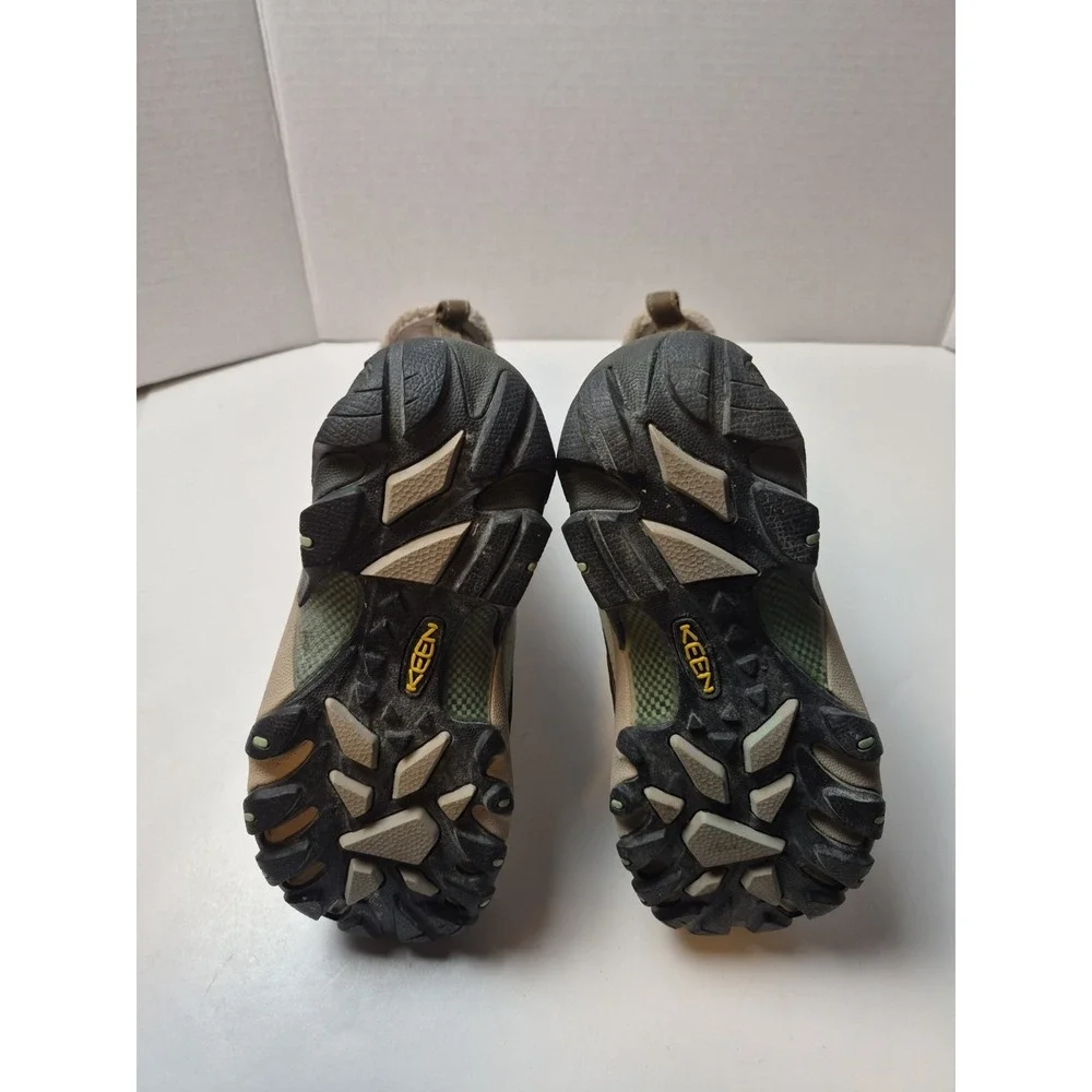 KEEN Waterproof Winter Boots Women 6 Brown Teal Quilted Insulated Faux‎ Fur -25F